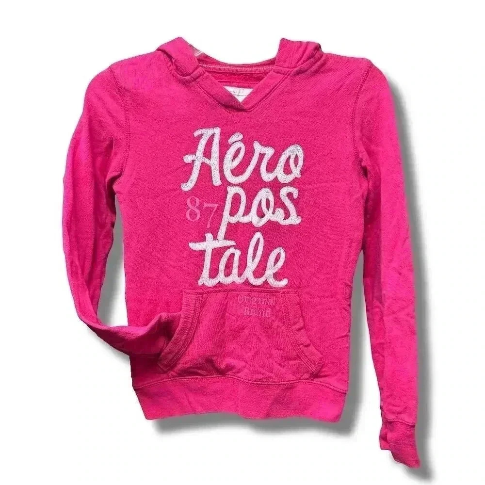 Aeropostale Women's Pink Hoodie XS Hooded Sweatshirt